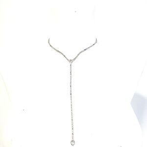 Aldo Silver Y-Drop Lariat Necklace
